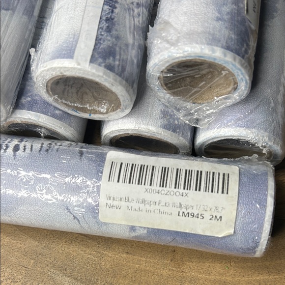 Blue and White abstract Wallpaper Rolls lot of 10 - Picture 8 of 9